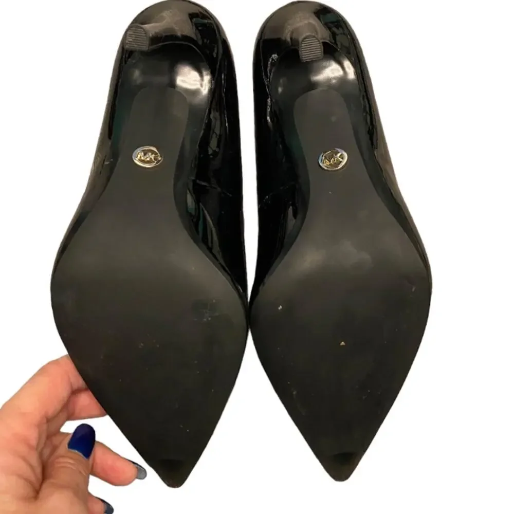 NEW $595 Michael Kors Muse Timeless Black Patent Leather Stiletto Pumps Size 9